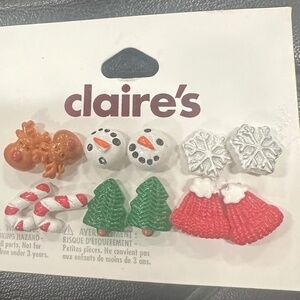 Earrings stoppers Christmas eight pairs Claire’s brand